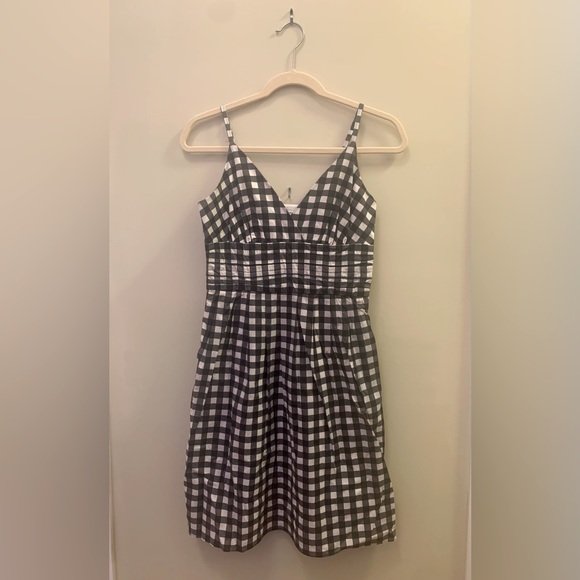 🌻 HOST PICK 🌻 Banana Republic Black & White Gingham Spaghetti Strap Dress - Picture 3 of 6